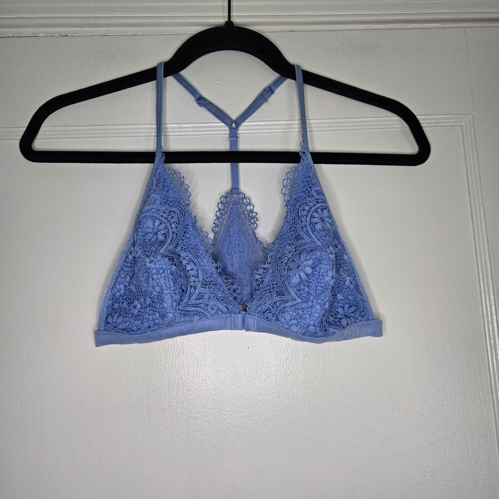 Victoria Secret Body By Victoria Blue Lace Bralette Wireless Womens M